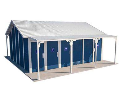 Byron Multi Amenity Toilet Building with Deep Ocean and Surf Mist colour scheme